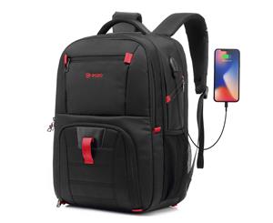 POSO Laptop Backpack 17.3 Inch Computer Bag-Black