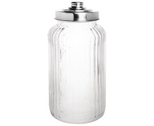 Pack of 6 Olympia Ribbed Glass Storage Jar 1.4Ltr