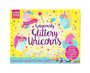 Paint Your Own Gorgeously Glittery Unicorns - Activity Station Book + Kit