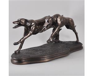 Pair of Greyhounds Cold Cast Bronze Sculpture