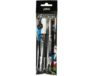 Pebeo - 4Artist Marker Set 2 pack - Black & White 4mm