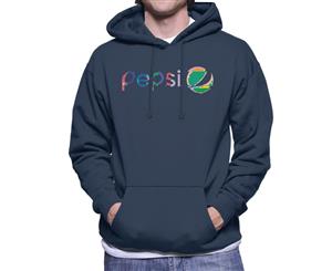 Pepsi Glitch Logo Men's Hooded Sweatshirt - Navy Blue