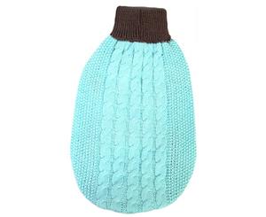 Pet One 20cm Turquoise/Grey Knitted Komfyknit Dog Jumper