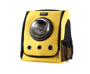 Petscene Cat Bubble Backpack Pet Carrier Kitten Puppy Travel Bag Yellow