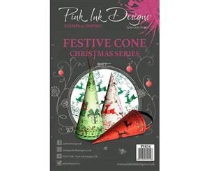 Pink Ink Designs - A5 Clear Stamp - Festive Cone