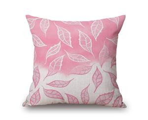 Pink Leaves on Cotton&linen Pillow Cover 80692