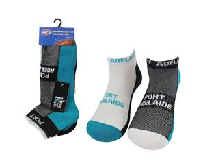 Port Adelaide Mens Ankle Socks- 2Pk