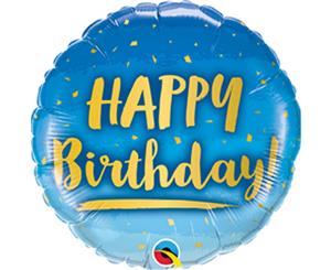 Qualatex 18 Inch Birthday Round Foil Balloon (Blue) - SG15349