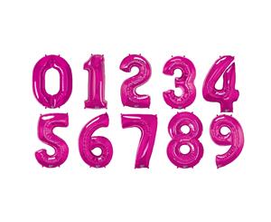 Qualatex 34 Inch Metallic Magenta Number Balloons (0-9) (Magenta) - SG4503