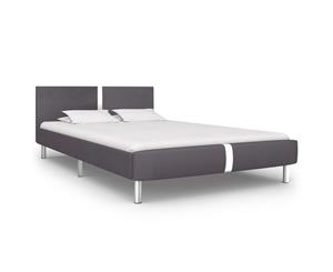 Queen Bed Frame Grey Upholstered Bed Platform Base Bedroom Furniture