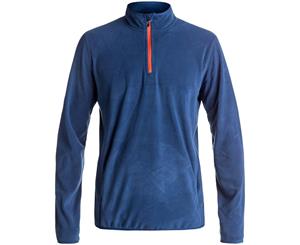 Quiksilver Mens Aker Moisture Wicking Quick Drying Half Zip Fleece Top - Estate Blue