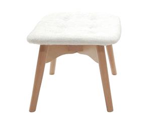 Replica Grant Featherston Ottoman | Fabric | Natural Legs - Texture Ivory