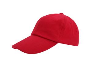 Result Childrens/Kids Plain Low Profile Heavy Brushed Cotton Baseball Cap (Red) - BC962