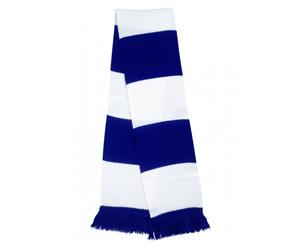 Result Mens Heavy Knit Thermal Winter Scarf (White/Royal) - BC876