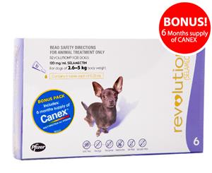 Revolution + Canex For Dogs 2.6kg-5kg 6pk