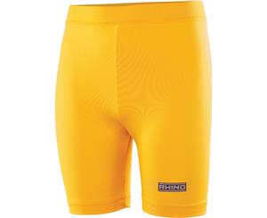 Rhino Boys Lightweight Quick Drying Sporty Baselayer Shorts - Yellow