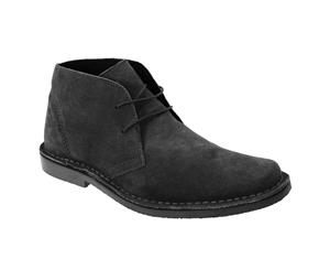 Roamers Mens Real Suede Classic Desert Boots (Black) - DF116