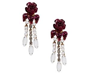 Roberto Cavalli Earrings - Garnet/White