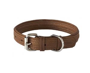 Rogz Leather Buckle Collar Brown