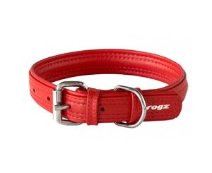 Rogz Leather Buckle Collar Red