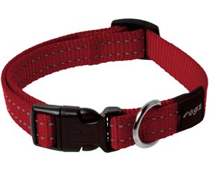 Rogz Utility Snake Medium Dog Collar Black Red