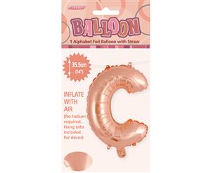 Rose Gold C Alphabet Foil Balloon 35cm