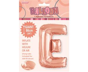 Rose Gold E Alphabet Foil Balloon 86cm