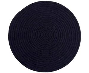 Round Woven Cotton Placemat Navy 38cm