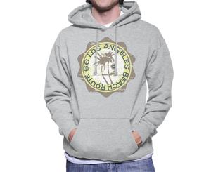 Route 66 Los Angeles Beach Men's Hooded Sweatshirt - Heather Grey