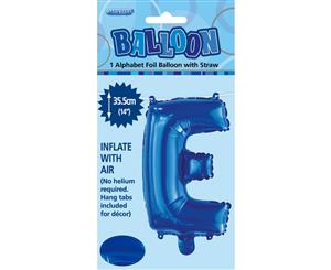 Royal Blue E Alphabet Foil Balloon 35cm