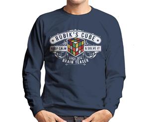 Rubik's Cube Badge Since 1974 Men's Sweatshirt - Navy Blue