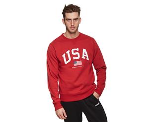 Russell Athletic Men's USA Crew Neck - Cerise