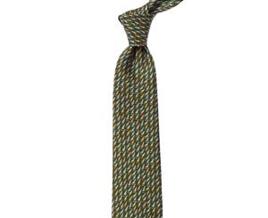 Salvatore Ferragamo Green Sailboats Silk Tie