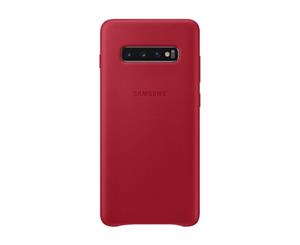 Samsung Galaxy S10+ Plus Leather Back Cover - Au Stock - Red