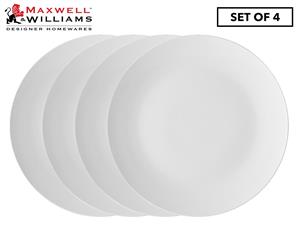 Set of 4 Maxwell & Williams 23cm White Basics Coupe Entre Plate