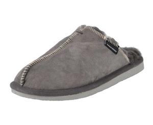 Shepherd of Sweden Mens Luxury Sheepskin Slippers in Asphalt Grey