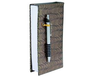 Shopping List Notepad w/ Pen - Black/Gold Swirl