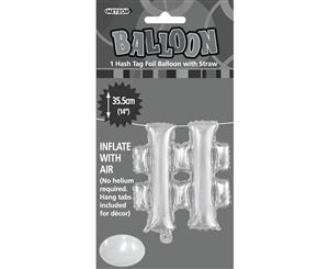 Silver # Alphabet Foil Balloon 35cm