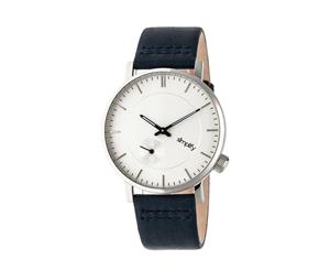 Simplify The 3600 Leather-Band Watch - Silver/Navy