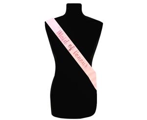 Single Layer Satin Pink with RoseGold Maid of Honour Night Party Text Sash Banner 160cm x 80cm x 10cm