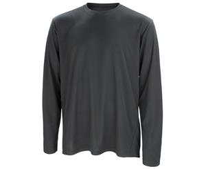 Spiro Mens Sports Quick-Dry Long Sleeve Performance T-Shirt (Black) - RW1493