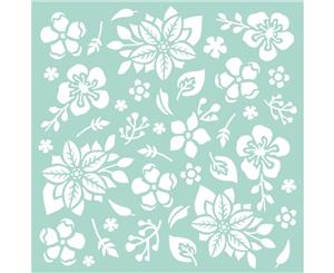 Stamperia Stencil - 7.08 inch X7.08 inch Flowers & Leaves By Johanna Rivero