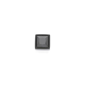 Steel Black Plate Black Crystal Square Stud