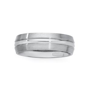 Steel Matte Centre Ridge Ring Size