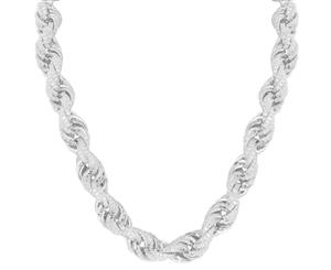 Sterling 925 Silver Iced Out Rope CZ Hip Hop Chain 11mm - Silver