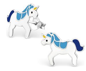 Sterling Silver Children's Unicorn Stud Earrings