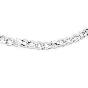 Sterling Silver Curb And Infinity Link Bracelet
