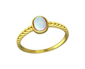 Sterling Silver Opal Braided Ring