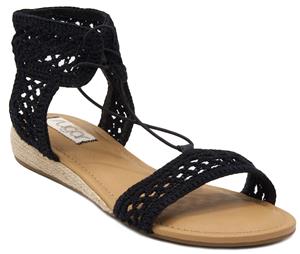 Sugar Women's Dreambig Crochet Lace Up Espadrille Demi Wedge Sandal