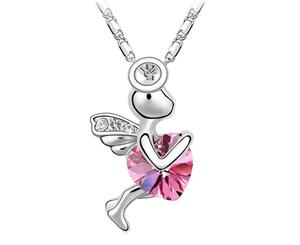 Swarovski Crystal Elements Necklace - Maisie Angel Fairy - Various Colours - Gift Idea - Rose Red Necklace